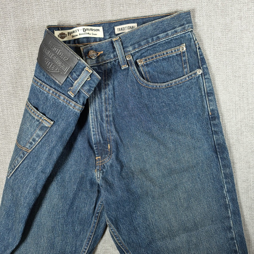 Harley Davidson Jeans Mens 34/32 Blue Traditional Fit Straight Leg Denim‎
